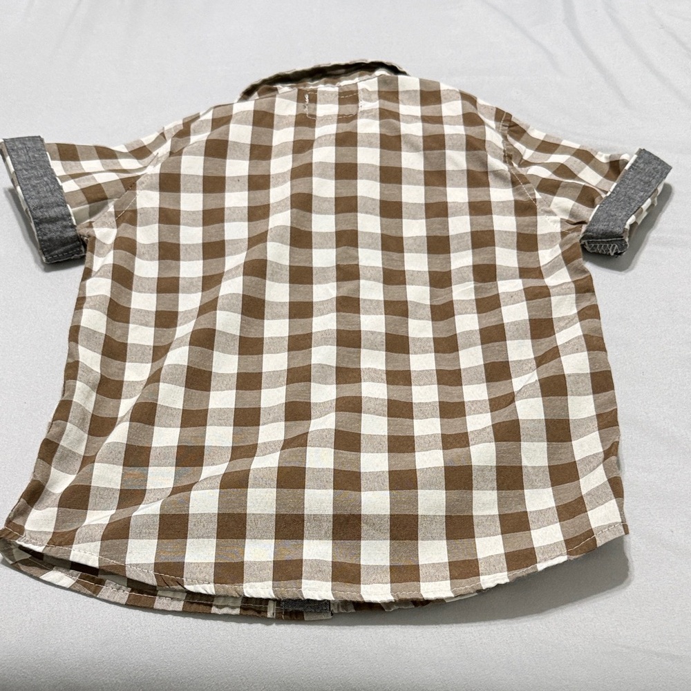Buffalo David Bitton Kids Brown and White Checkered Shirt - Picture 7 of 7